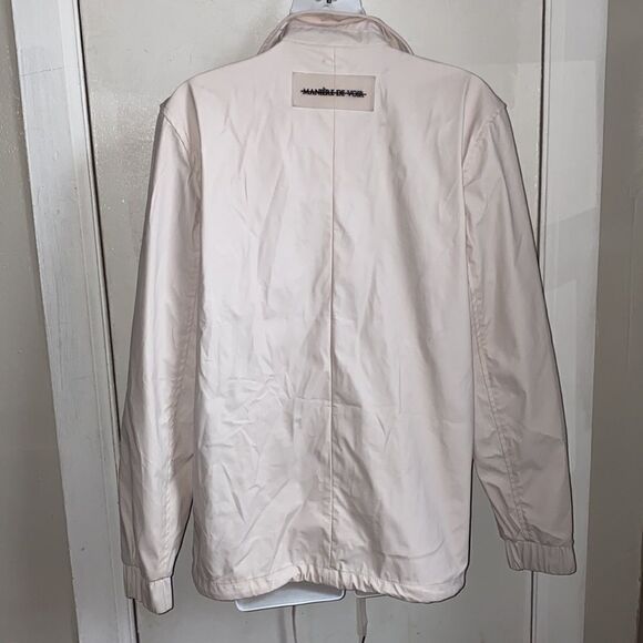 MANIERE DE VOIR Light Pink Waterproof Tie Waist Rain Jacket-S - Picture 4 of 7